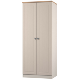 Crowndale Norfolk 2 Door Kashmir Ash and Bardolino Oak Wardrobe Ready Assembled - Kashmir Ash & Bardolino Oak - Wilko - thumbnail 4