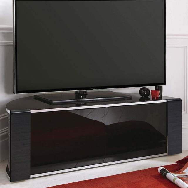 MDA Designs Sirius 1200 2 Door Black TV Cabinet - Size: 44 x 120 x 51cm - Wilko - image 1