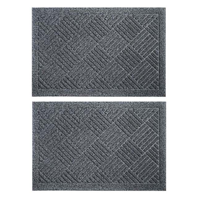 JVL Dirt Defender Grey Square Door Mat 40 x 60cm 2 Pack - JVL Homewares - Wilko - image 1