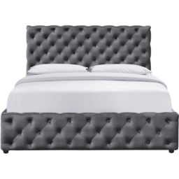 Comfy Living Double Grey Tufted Fabric Gaslift Bed Frame - Wilko - thumbnail 3