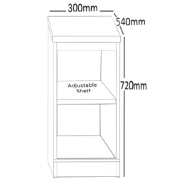 R White Cabinets 2 Shelf Black Desk Height Bookcase - Size: 72.8 x 30 x 54cm - Wilko - thumbnail 6