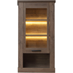 Florence Corona Single Door Tabak Oak Display Cabinet - Size: 34 x 71 x 136cm - Brown - Furniture to Go - Wilko - thumbnail 3