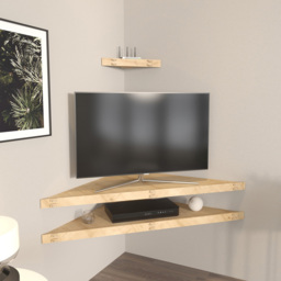 Decorotika Mensi Corner 3 Piece Wall Mounted Corner TV Unit Set - Size: 5 x 120 x 49cm - Brown - Wilko - thumbnail 7