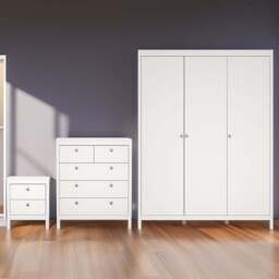 Florence Madrid White 3 Piece Bedroom Furniture Set - Furniture To Go - Wilko - thumbnail 1