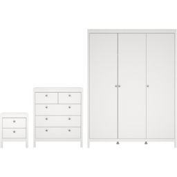 Florence Madrid White 3 Piece Bedroom Furniture Set - Furniture To Go - Wilko - thumbnail 3
