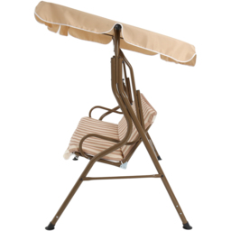 Charles Bentley 3 Seater Beige and White Garden Swing Seat - Brown - Wilko - thumbnail 5
