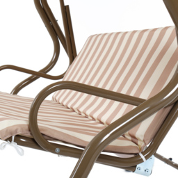 Charles Bentley 3 Seater Beige and White Garden Swing Seat - Brown - Wilko - thumbnail 7