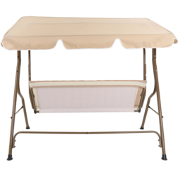 Charles Bentley 3 Seater Beige and White Garden Swing Seat - Brown - Wilko - thumbnail 6