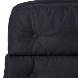 Living and Home Black Linen Ergonomic Reclining Office Chair with Footrest - Size: 121 x 68 x 79cm - Wilko - thumbnail 6