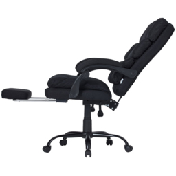 Living and Home Black Linen Ergonomic Reclining Office Chair with Footrest - Size: 121 x 68 x 79cm - Wilko - thumbnail 5