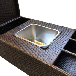 Furniture One Rattan Kitchen Trolley with Ice Bucket - Brown - Wilko - thumbnail 4