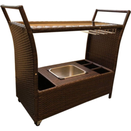 Furniture One Rattan Kitchen Trolley with Ice Bucket - Brown - Wilko - thumbnail 1