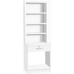 R White Cabinets Single Drawer 4 Shelf Printer Desk Stand with Hutch White - Size: 182.8 x 60 x 54cm - Wilko - thumbnail 3
