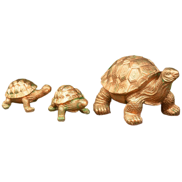Marco Paul Bronze Tortoise Family Garden Ornament - Size: 29.5 x 18 x 31.5cm - Yellow - Wilko - image 1