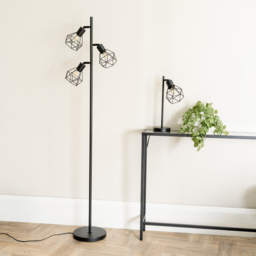 ValueLights Angus Matt Black Metal Geometric Basket Shade LED Table Lamp - Size: 41 x 12.5 x 23cm - Wilko - thumbnail 6