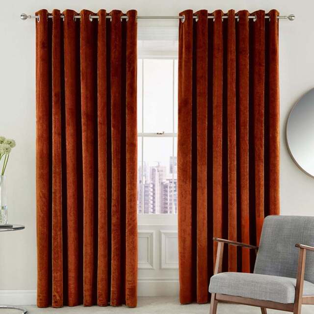 Helena Springfield Escala Lined Copper Curtains 229 x 183cm - Size: W 229 x D 183cm - Wilko - image 1