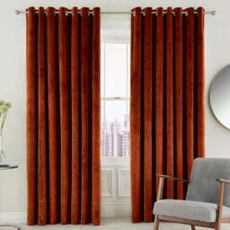Helena Springfield Escala Lined Copper Curtains 229 x 183cm - Size: W 229 x D 183cm - Wilko - thumbnail 1
