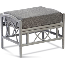 Desser Bali Slate Grey Fabric Natural Rattan Footstool - Size: 48 x 64 x 46cm - Wilko - thumbnail 3