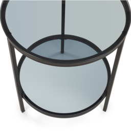 Julian Bowen Chicago Smoked Glass Circular Lamp Table - Size: 45 x 45 x 56cm - Black - Wilko - thumbnail 4