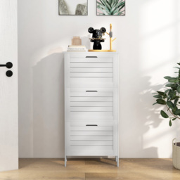 HOMCOM 3 Drawer White Narrow Flip Shoe Storage Cabinet - Size: 108.5 cm x 18.0 cm x 53.0 cmcm - Wilko - thumbnail 7