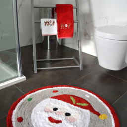 Allure Bath Fashions Christmas Santa Tufted Round Bath Mat - Size: 70 x 70cm - Red - Wilko - thumbnail 4