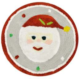 Allure Bath Fashions Christmas Santa Tufted Round Bath Mat - Size: 70 x 70cm - Red - Wilko