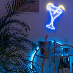 ValueLights Neon Cocktail Glass Wall Light - Size: 43 x 2 x 33cm - White - Wilko - thumbnail 3