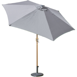 Gardenkraft Light Grey Crank and Tilt Wooden Parasol 2.7m - Wilko - thumbnail 1