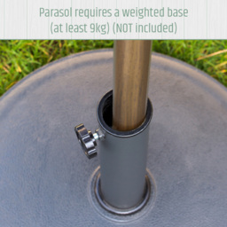 Gardenkraft Light Grey Crank and Tilt Wooden Parasol 2.7m - Wilko - thumbnail 7