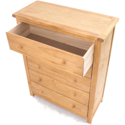 Cabinet Bits Lugo 5 Drawer Brown Wood Knob Chest of Drawers - Wilko - thumbnail 6