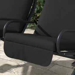 Outsunny 2 Seater Black Independent Swing Chair with Canopy and Cup Holder - Wilko - thumbnail 6