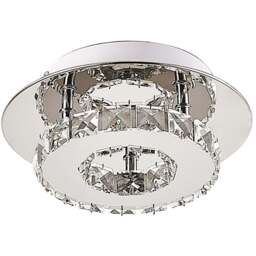 Living and Home Square Crystal LED Ceiling Light - Size: 8 x 20 x 20cm - Clear - Wilko - thumbnail 1