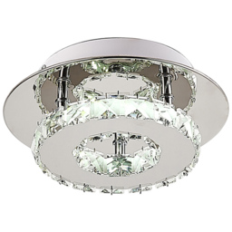 Living and Home Square Crystal LED Ceiling Light - Size: 8 x 20 x 20cm - Clear - Wilko - thumbnail 4