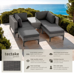 tectake Bellaria Grey 4 Seater Garden Furniture Set - Wilko - thumbnail 7