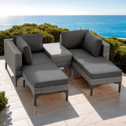 tectake Bellaria Grey 4 Seater Garden Furniture Set - Wilko - thumbnail 1