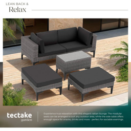 tectake Bellaria Grey 4 Seater Garden Furniture Set - Wilko - thumbnail 5