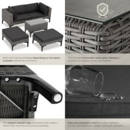 tectake Bellaria Grey 4 Seater Garden Furniture Set - Wilko - thumbnail 6