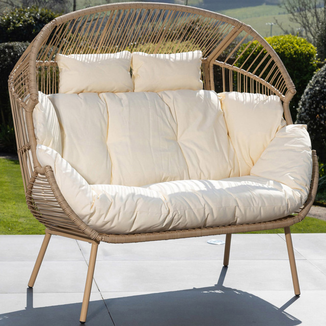 Artemis Cocona 2 Seater Standing Egg Chair - Size: 136 x 146 x 83cm - Cream - Wilko - image 1
