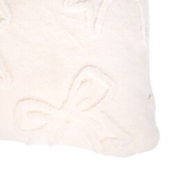 Bow Faux Fur Cushion Ivory - Wilko - thumbnail 3