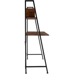 tectake Exeter 4 Shelf Dark Rustic Wooden Desk - Size: 140 x 46.5 x 85.5cm - Brown - Wilko - thumbnail 5