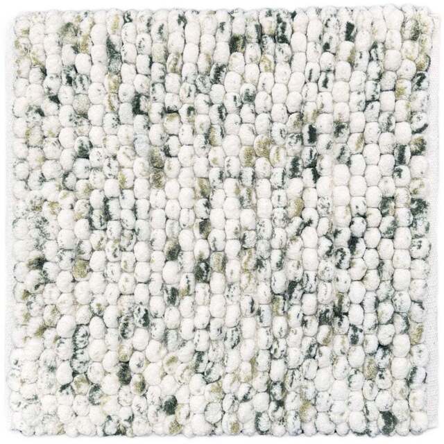 Allure Bath Fashions Luxury Marl Chunky Bobble Green Square Bath Mat 50 x 50cm - Size: 50 x 50 x 1cm - Wilko - image 1