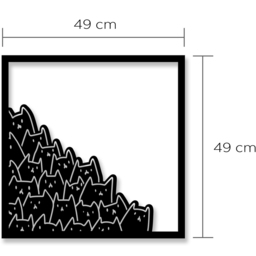 Decortie Black Minimalist Metal Modern Meow Wall Art - Size: 49 x 49 x 0.3cm - Wilko - thumbnail 5
