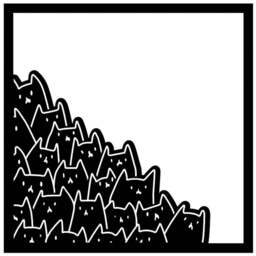 Decortie Black Minimalist Metal Modern Meow Wall Art - Size: 49 x 49 x 0.3cm - Wilko