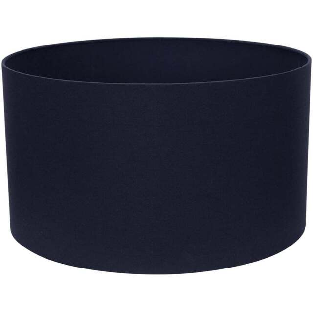 ValueLights Reni Navy Fabric Large Drum Shade - Size: 45 x 25 x 45cm - Blue - Wilko - image 1