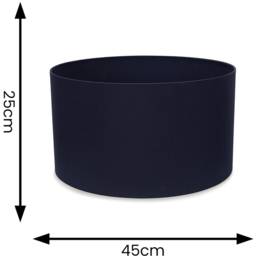 ValueLights Reni Navy Fabric Large Drum Shade - Size: 45 x 25 x 45cm - Blue - Wilko - thumbnail 7