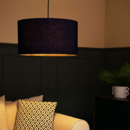 ValueLights Reni Navy Fabric Large Drum Shade - Size: 45 x 25 x 45cm - Blue - Wilko - thumbnail 4