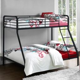 Dorel Single with Double Black Metal Bunk Bed - Size: Single + Double - Wilko
