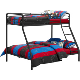 Dorel Single with Double Black Metal Bunk Bed - Size: Single + Double - Wilko - thumbnail 7