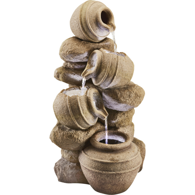 Garden Gear Cascading Tipping Pot Stone Wall Water Feature - Size: 72 x 37 x 38cm - Grey - Wilko - image 1
