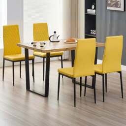 Indoor Living Colorado Emily 4 Seater Dining Set Mustard - Yellow - Wilko